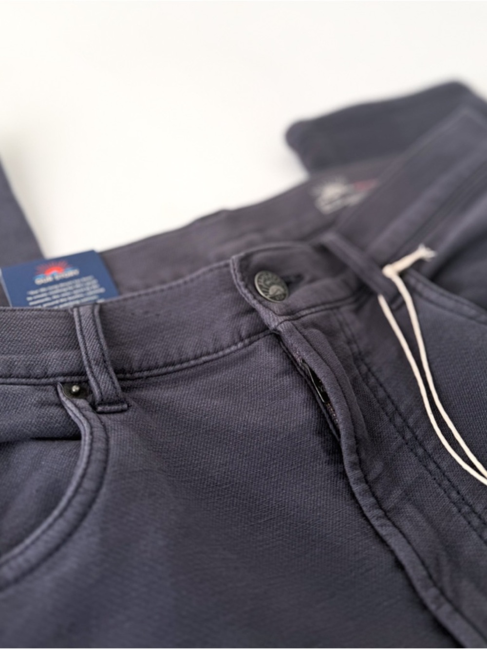 New Faherty Stretch Terry Five Pocket Pants Athletic Mens 33x34 New Blue Gray - Picture 3 of 13